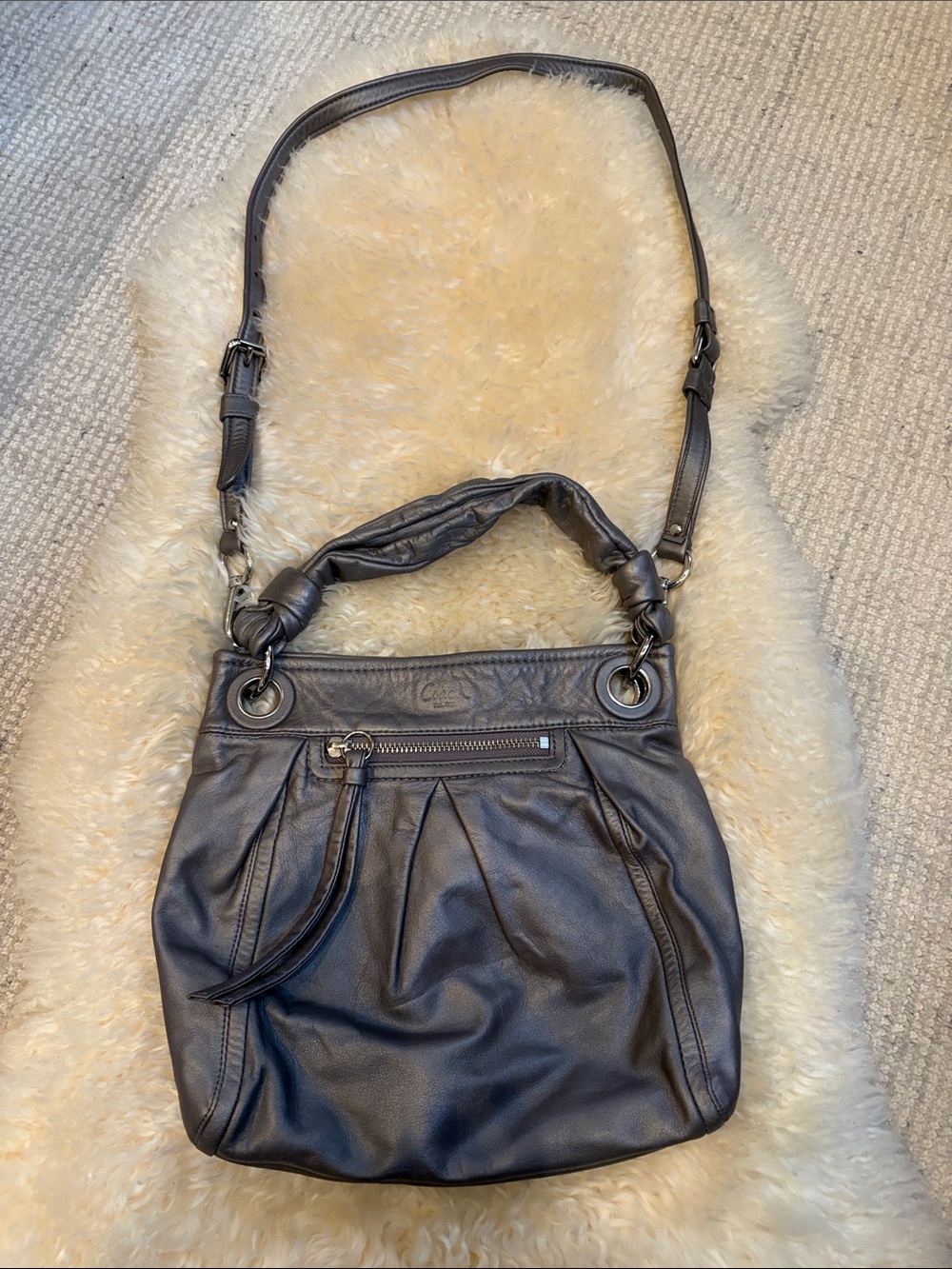 Coach Leather Shoulder Bag in Dark Brown - Classic Women's Crossbody
